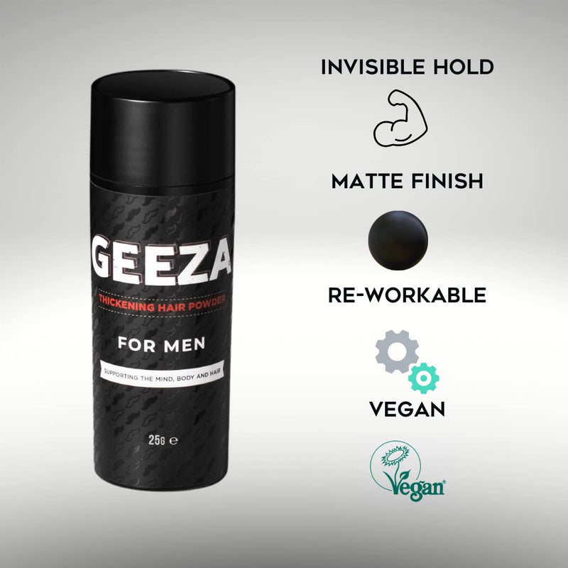 [Australia] - Geeza Hair Volume Powder, Hair Styling Products for Men Instant Volume Probably the Best Thickening and Styling Products in the World Strong Hold Grease Free Easily Washable and Reworkable 25g 