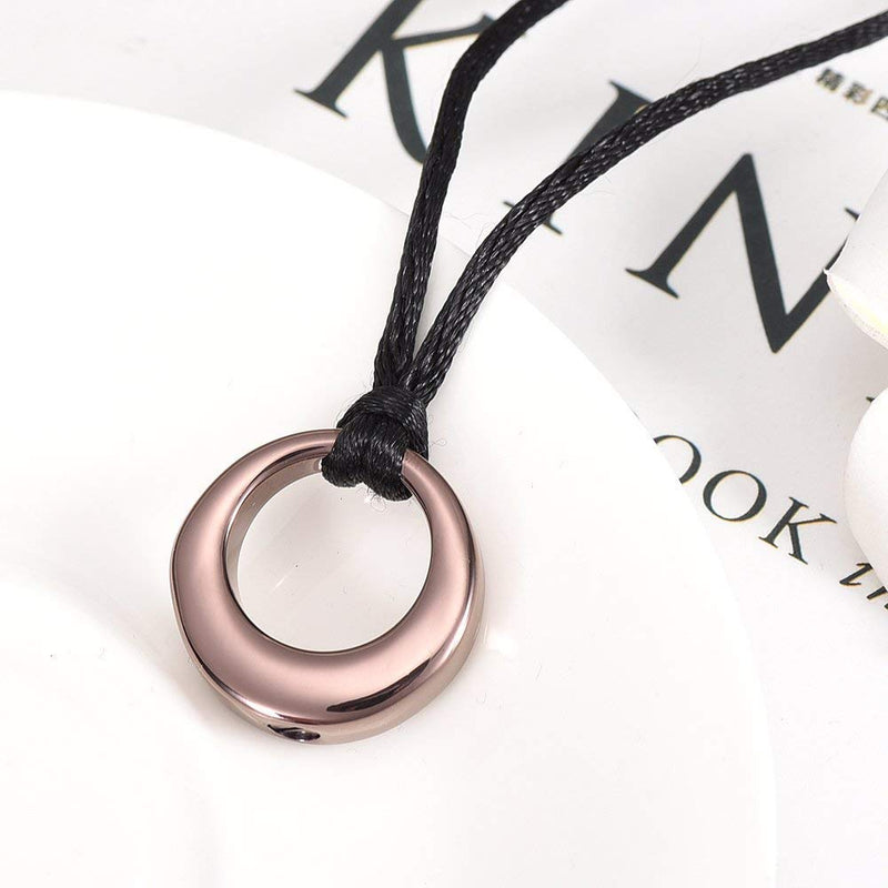 [Australia] - Norya Circle of Life Cremation Jewelry Stainless Steel Memorial Urn Keepsake Necklace Coffee 