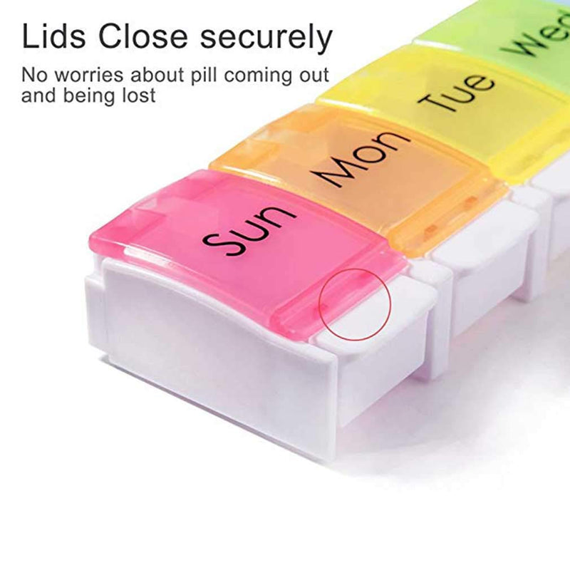 [Australia] - AidShunn Pill Boxes 7 Day Portable Storage Box Weekly Organizer to Hold Vitamins, Cod Liver Oil, Supplements and Medication for Travel Work 
