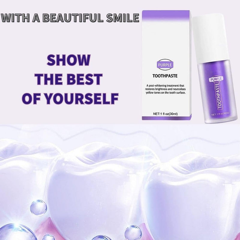 [Australia] - Purple Toothpaste for Teeth Whitening, Purple Corrector Toothpaste, Teeth Whitening Toothpaste, Teeth Cleaning Toothpaste Whitening Stain Removal Tooth 