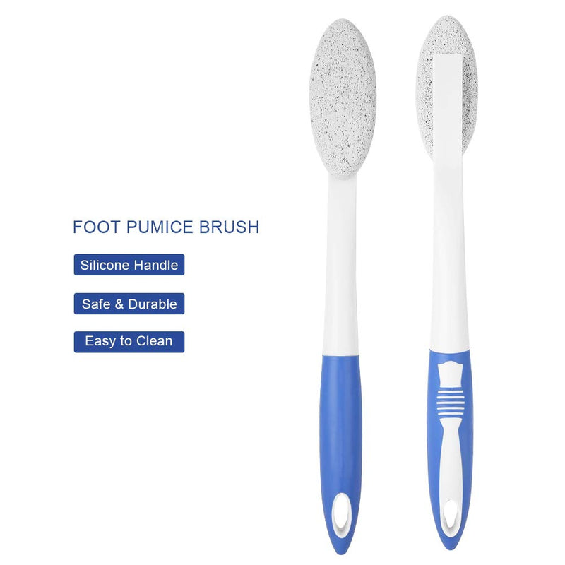 [Australia] - Foot Pumice Brush, Long Handle, Remove Dead Skin Cutin Foot Brush, Scrubbing Pumice Stone, Foot Massage Cleaner 