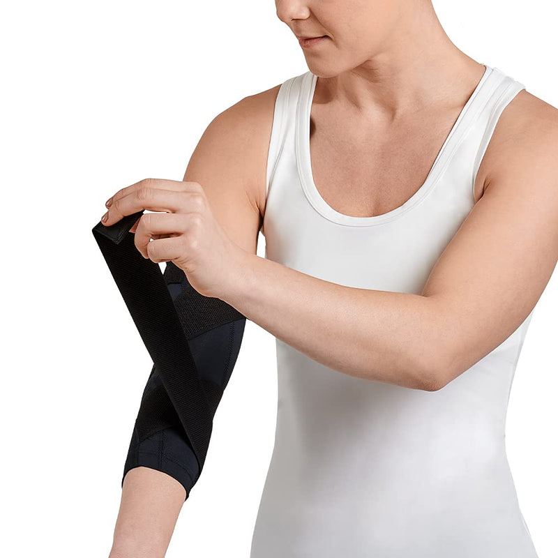 [Australia] - Tommie Copper Unisex Pro-Grade Adjustable Compression Elbow Sleeve - Black, Large 