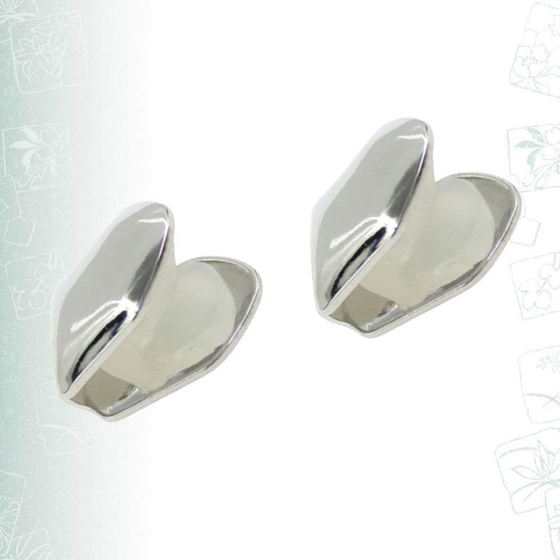 [Australia] - ULTNICE 2pcs Silver Single Tooth Fangs Cap Hip Hop Grills Single Teeth Caps Top Bottom Dental Grill 