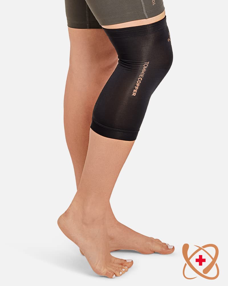 [Australia] - Tommie Copper Unisex Core Compression Infrared Knee Sleeve - Black, Large 
