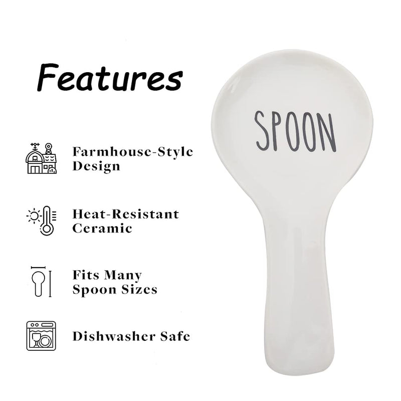 [Australia] - Spoon Rest for Kitchen Counter,Ceramic Spoon Holder,Ceramic Utensil Holder,Large Size Cooking Utensil Kitchen Spoon Rest -Essential Kitchen Gadgets & Accessories 