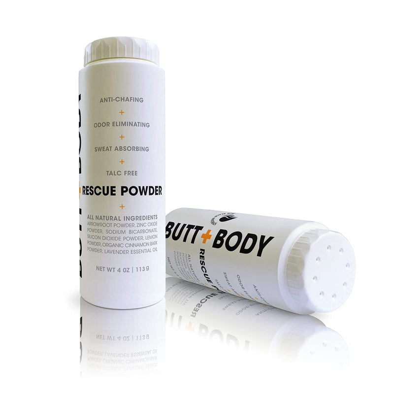 [Australia] - Butt and Body Rescue Powder - Stops Itching & Chafing, Absorbs Sweat & Eliminates Odors Naturally. Protects, Soothes & Deodorizes Irritated Skin, Talc Free. Made in USA ( 113gm- 2 Pack) 4 Ounce - 2 Pack 