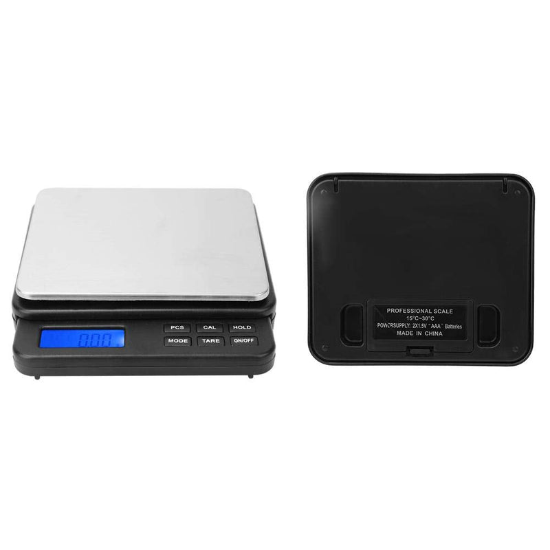 [Australia] - Digital Kitchen Scales High Accuracy Electric Food Cooking Scales with Blue Backlit Display 1000g/0.01g(Black) 