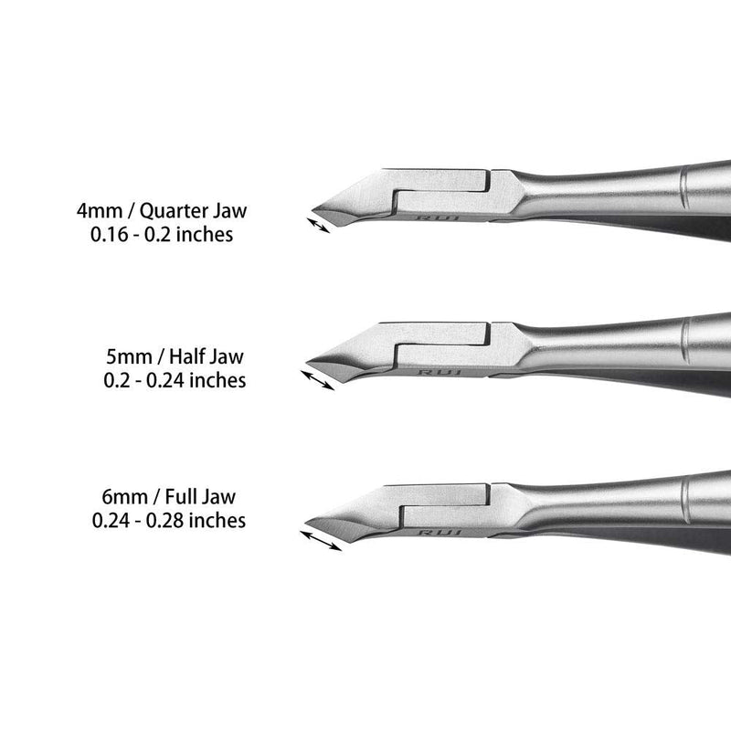 [Australia] - Rui Smiths Professional Cuticle Nippers | Precision Surgical-Grade Stainless Steel Cuticle Trimmer, French Handle D01 (Single Spring 4mm Jaw) Single Spring 4mm Jaw 