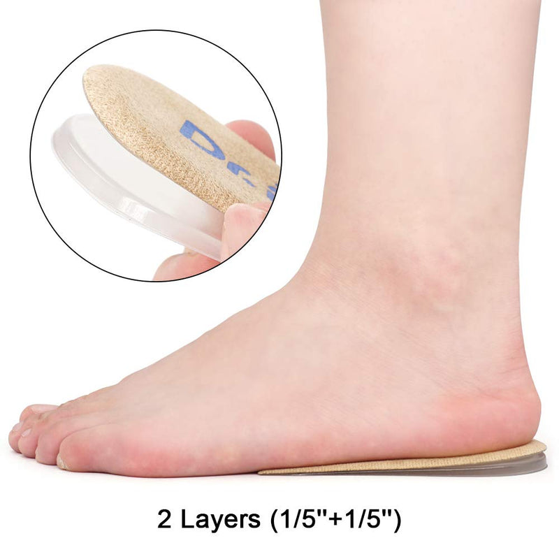 [Australia] - Dr. Foot's Adjustable Orthopedic Heel Lift Inserts, Height Increase Insole for Leg Length Discrepancies, Heel Spurs, Heel Pain, Sports Injuries, and Achilles tendonitis (Beige, 2 Layers) Beige 2 Layers: Small-Women's 4.5-9.5|Men's 6-8.5 