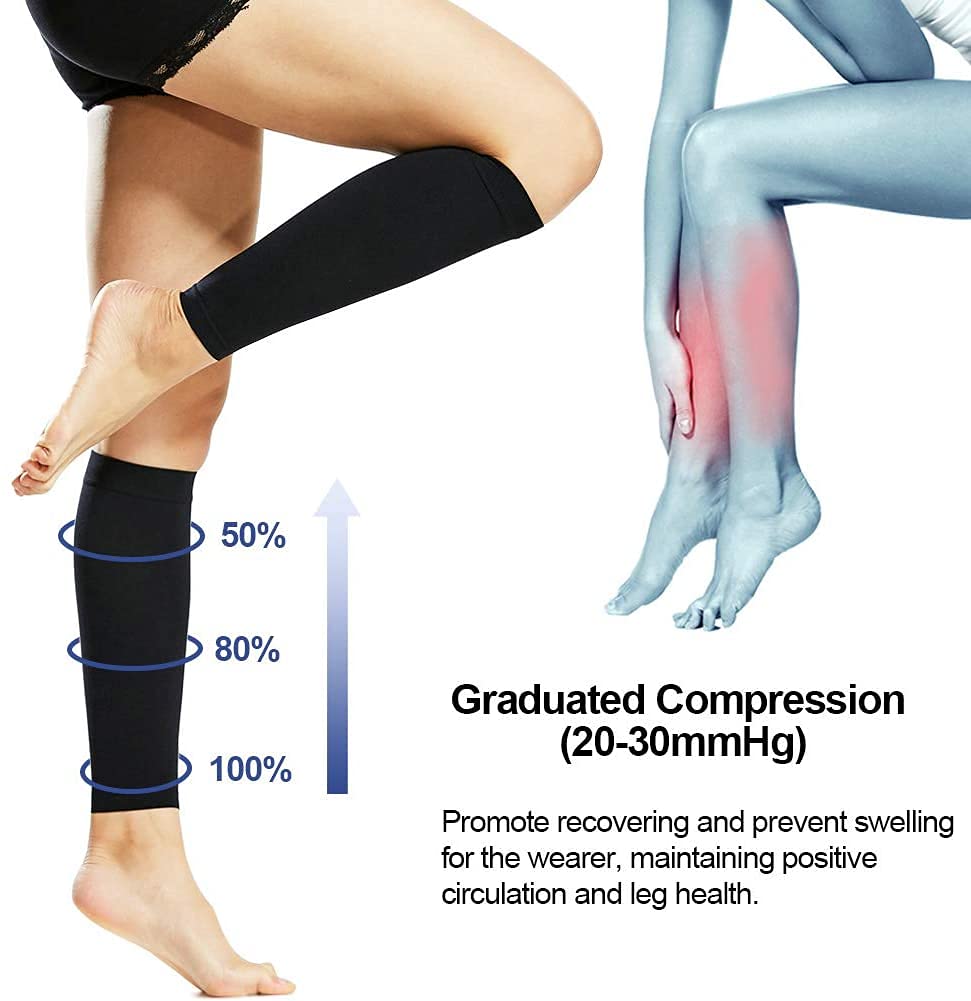 beister 1 Pair Compression Calf Sleeves (20-30mmHg), Perfect Calf  Compression Socks for Running, Shin Splint, Medical, Calf Pain Relief, Air  Travel