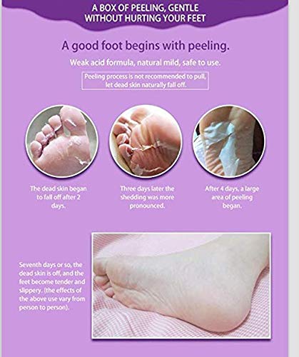 [Australia] - BOMPOW Foot Peel Mask, Exfoliating Socks Foot Mask, Peel Off Dry Dead Cracked Hard Skin in 3-7 Days, Lavender Scented Exfoliating Foot Socks, 2 Pairs Lavender Scent 