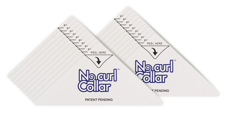 [Australia] - No Curl Collar Polo Shirt Collar Stays (You Choose: Peel-&-Stick Iron-on) One Size Fits All Refill Pack: 20 Pair Clear (Peel-&-stick) 