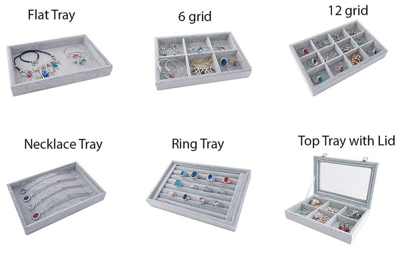 [Australia] - Jewelry Collection Organizer Stackable Multi Layer Storage Velvet 6 Grids 