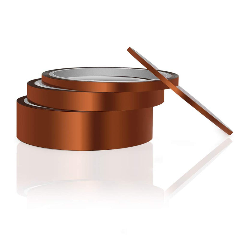 [Australia] - High Temp Tape, ELEGOO 4 Pack Polyimide High Temperature Resistant Tape Multi-Sized Value Bundle 1/8’’, 1/4’’, 1/2’’, 1’’ with Silicone Adhesive for Masking, Soldering etc. 