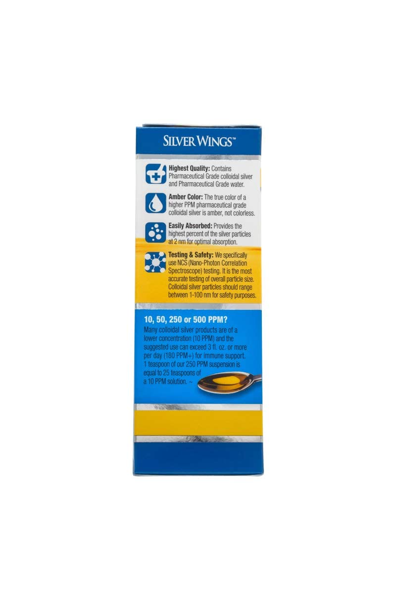 [Australia] - Natural Path Silver Wings Colloidal Silver 250ppm Enhanced Immune Support Supplement - 4 Fl. Oz. 
