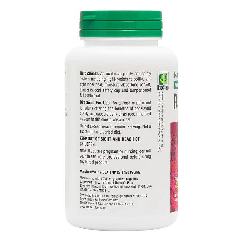 [Australia] - NaturesPlus Herbal Actives Red Yeast Rice 600mg - Normal Blood Cholesterol Levels, Easy to Swallow Herbal Supplement - Vegetarian, Gluten Free - 120 Capsules 