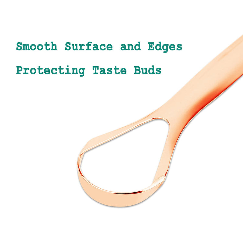 [Australia] - Copper Tongue Scrapers for Adults(2 Pack) with Travel Case, Cure Bad Breath (Medical Grade), Stainless Steel Tongue Cleaners, 100% BPA Free Metal Tongue Scrapers Fresher Breath in Seconds.by RONAVO Wider-rose Gold 