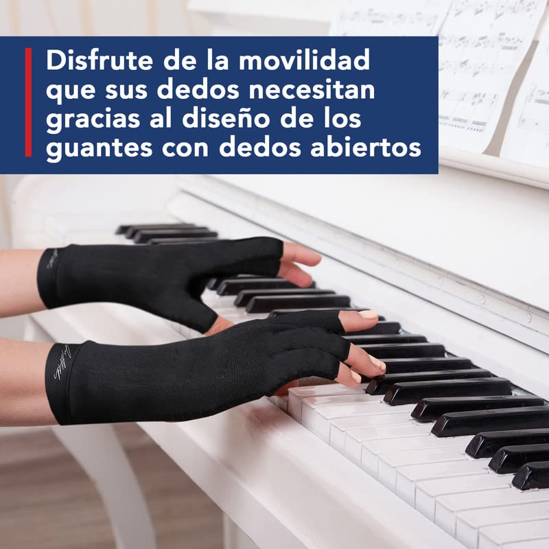 [Australia] - Dr. Arthritis Arthritis Copper Compression Gloves for Women and Men, Carpal Tunnel Gloves, Hand Brace for Arthritis Pain and Support (Black, Medium) Black M 