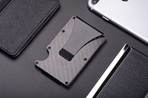 [Australia] - WeYingLe Carbon Fiber Slim Wallet Credit Card Holder RFID Blocking Anti Scan Metal Cash Clip 