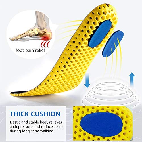 [Australia] - 3 Pairs Elastic Shock Absorbing Shoe Insoles Breathable Honeycomb Sneaker Inserts Sports Shoe Insole Replacement Insoles for Men and Women 3 Pairs UK3-6 