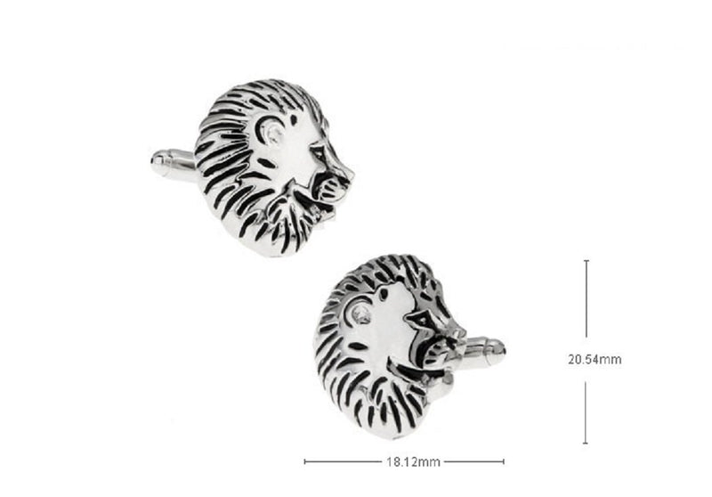 [Australia] - MRCUFF Lion Big Cat Pair Cufflinks in a Presentation Gift Box & Polishing Cloth 
