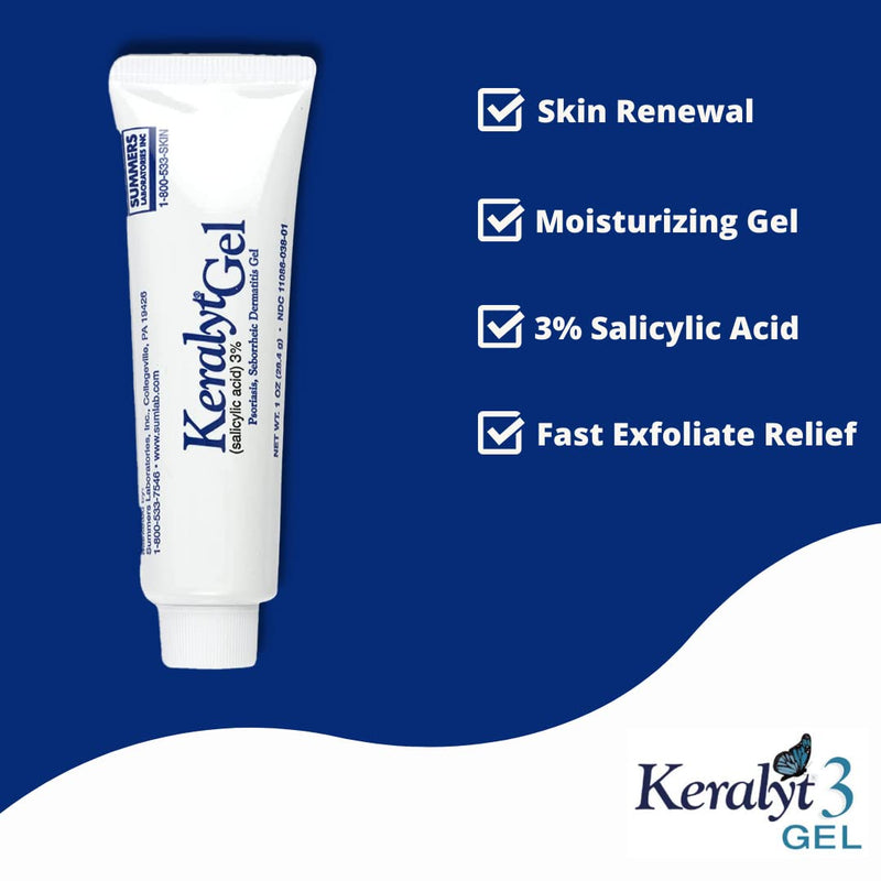 [Australia] - Keralyt 3% Salicylic Acid Gel - Exfoliating Moisturizing Skin Gel - Promotes Relief from Itchy, Redness, Dryness, Roughness, and Flakey Skin from Psoriasis, Eczema, Acne, Dermatitis 3% Gel 