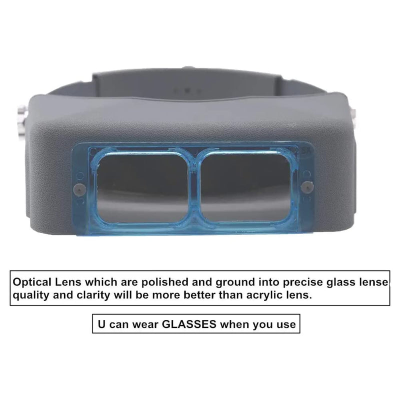[Australia] - Headband Magnifier Double Lens Head-Mounted Reading Magnifier Loupe Jewelry Visor Opitcal Glass Binocular Magnifier with Lens Magnification-1.5X 2X 2.5X 3.5X 1.5x-3.5x Optical Glass 