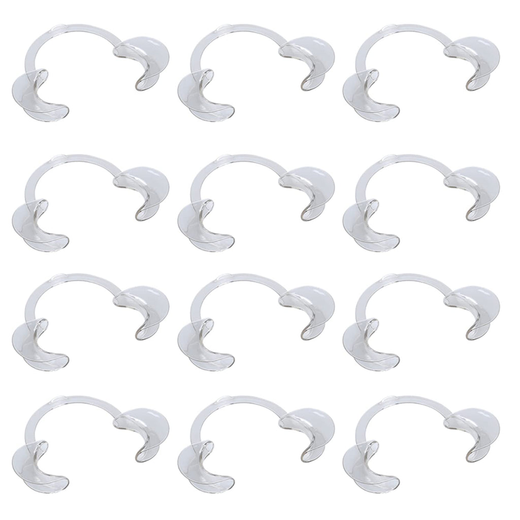 [Australia] - kuou 12 Pieces Mouth Opener, M Size C-Shape Clear Dentistry Dental Tools Cheek Retractor for Mouthguard Challenge Game 