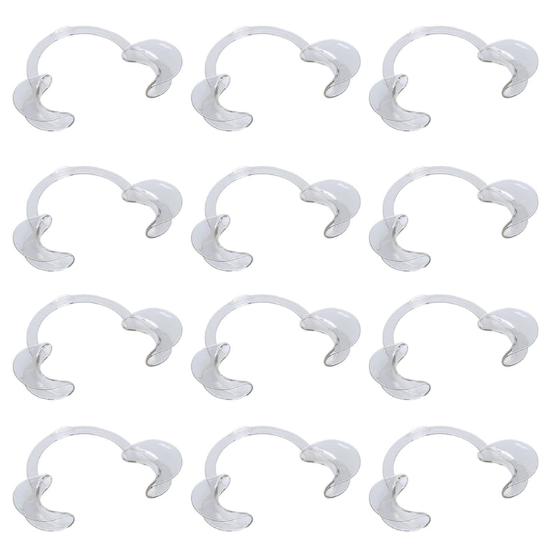 [Australia] - kuou 12 Pieces Mouth Opener, M Size C-Shape Clear Dentistry Dental Tools Cheek Retractor for Mouthguard Challenge Game 