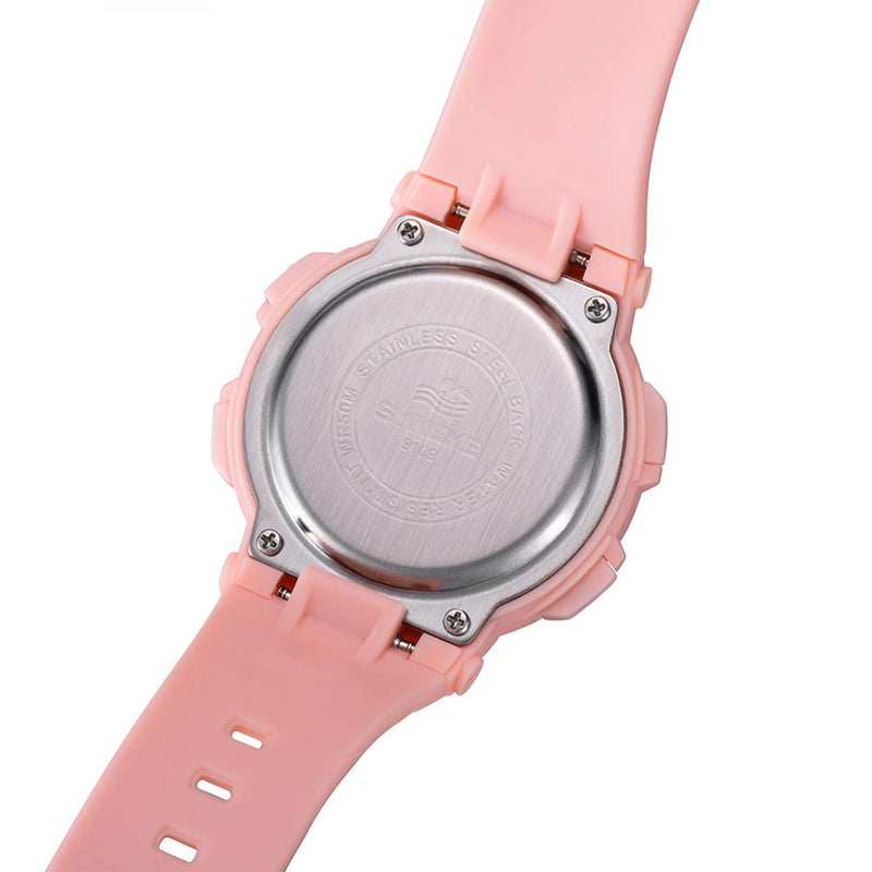 [Australia] - Sports Watch for Women, Women’s and Girls’ Watch Waterproof Digital Watch with 7 Colors Backlight Pink 