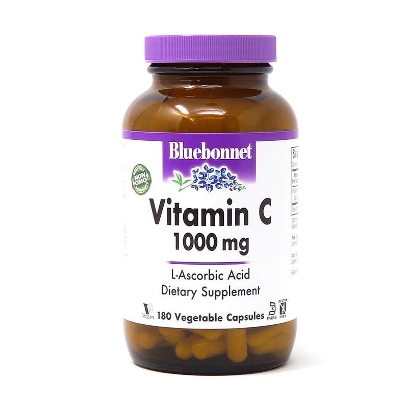 [Australia] - Bluebonnet Nutrition Vitamin C 1000 Mg Vegetable Capsules, Ascorbic Acid, for Immune Skin Health, Vegan, Vegetarian, Non GMO, Gluten, Soy & Milk Free, Kosher, 180 Count 