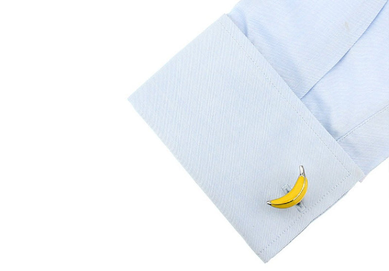 [Australia] - MRCUFF Banana Yellow Pair Cufflinks in a Presentation Gift Box & Polishing Cloth 