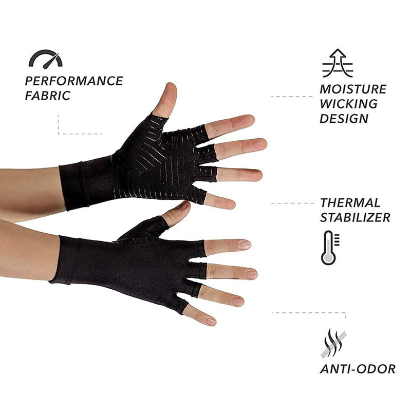 [Australia] - Copper Arthritis Gloves, Compression Gloves for Hands and Fingers Rehabilitation, Arthritis Gloves for Women Men Relief Hand Pain of Arthritis, Swelling, Carpal Tunnel - Size Medium Medium (1 Pair) 