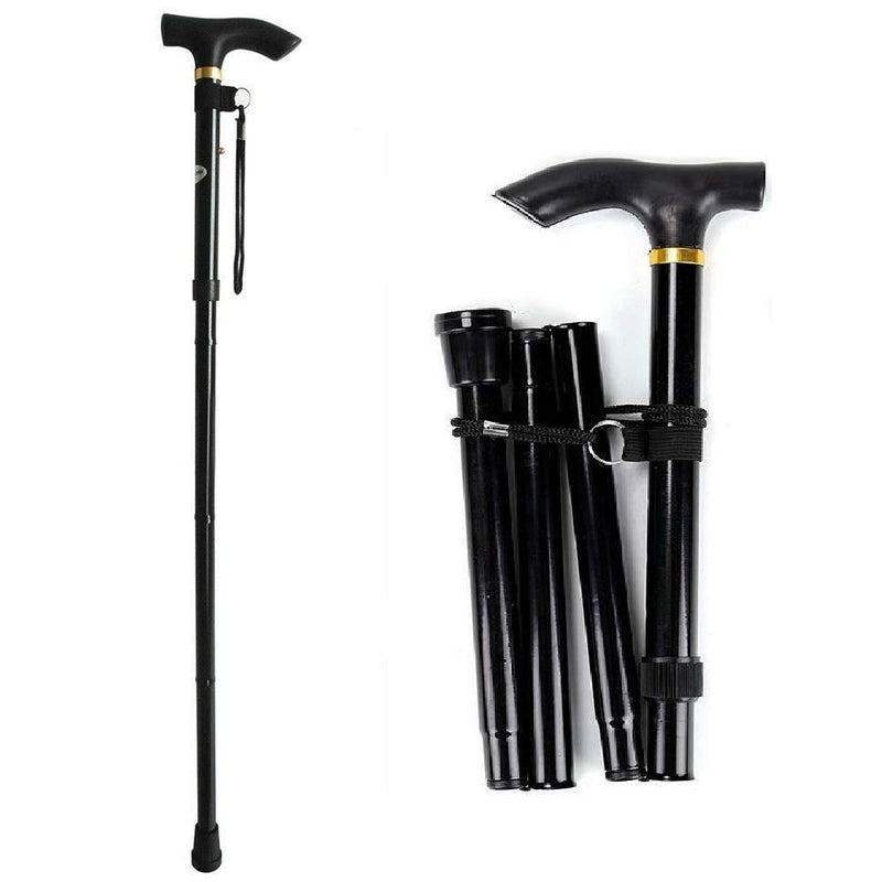 [Australia] - iSeventy9 Lightweight Adjustable Folding Walking Stick, Walking Stick for Women and Men, Aluminum Walking Stick-Black 