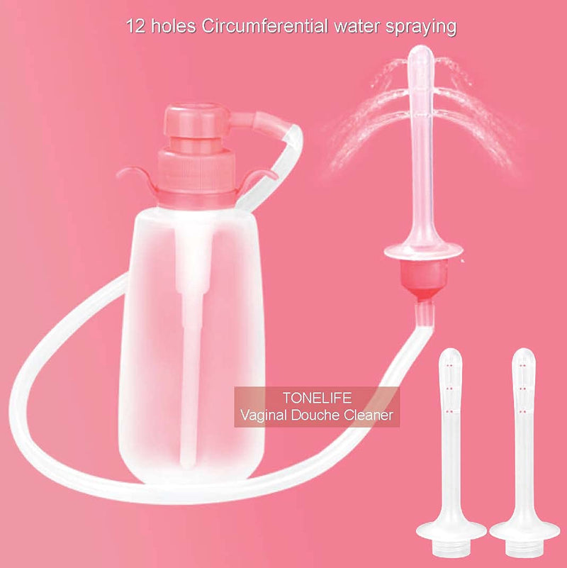 [Australia] - 2PCS Vaginal Douche for Women Vaginal Cleansing System Douche Cleaner Anal Douche Cleaning Kit 350 ml Capacity with 3 Nozzles 