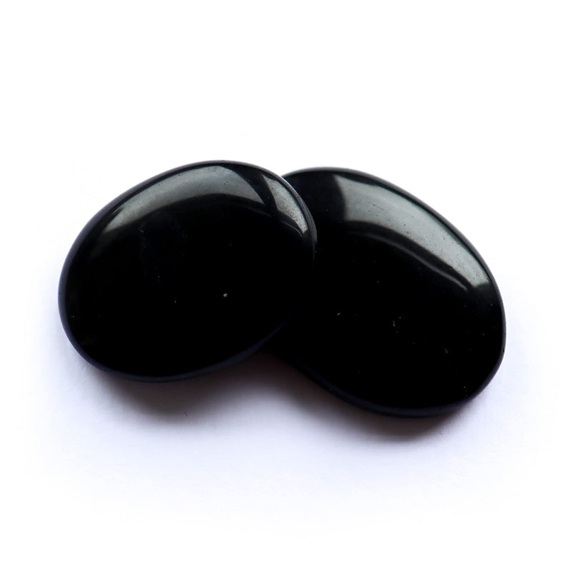 [Australia] - Black Obsidian Crystal Worry Thumb Thumb Stone Meditation Spiritual Stress Relief Gift Birthday Healing Energy Reiki Chakra Black Obsidian 
