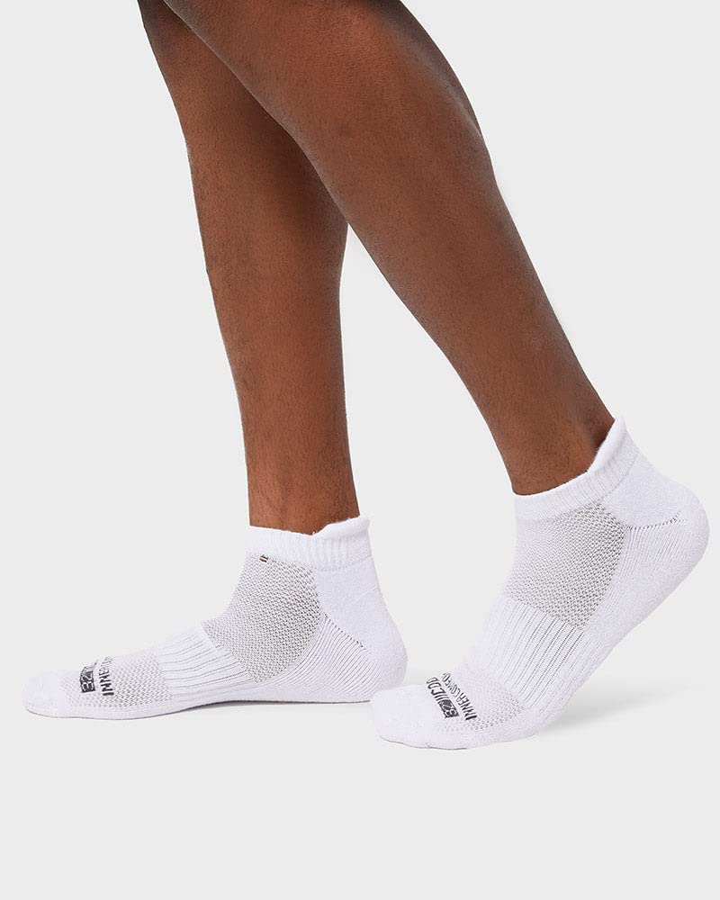 [Australia] - 32 DEGREEES Men's 6 Pack Comfort Ankle Socks | Anti-Odor | Cushioned Heel | Arch Support| Active | Casual | Work White Large 