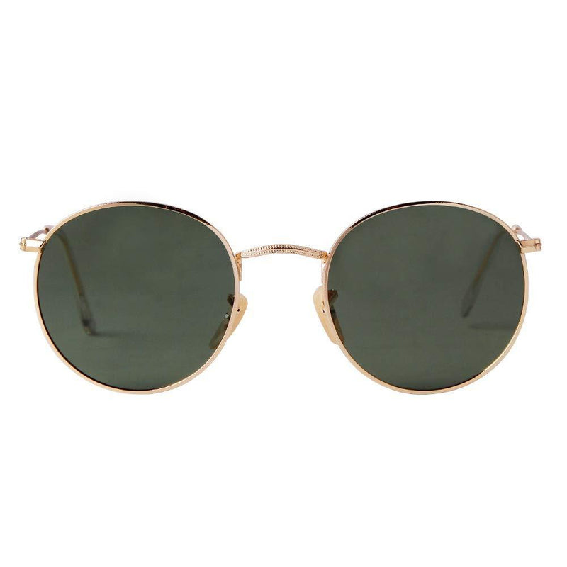 [Australia] - Round Polarised Sunglasses for Man Women Trendy Mirrored Sunglasses Metal Eyewear Large Size Gold-g15/Large 