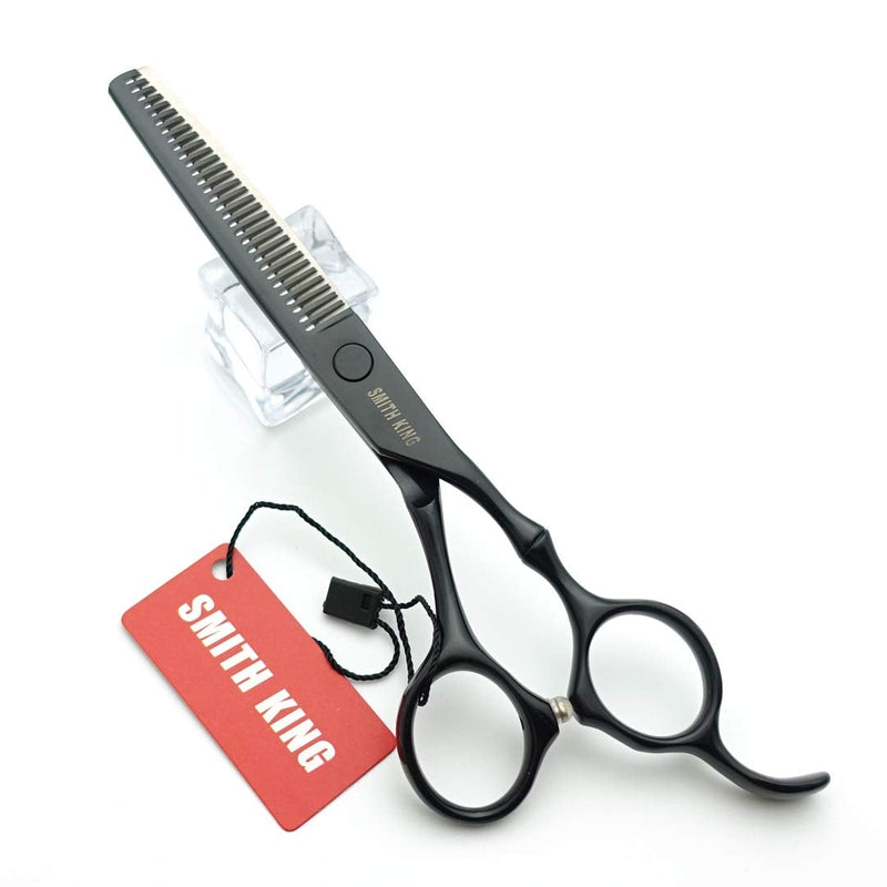 [Australia] - 6.0 inch hair scissors set hair cutting scissors & thinning scissors with razor&comb in 1 set (Black) 