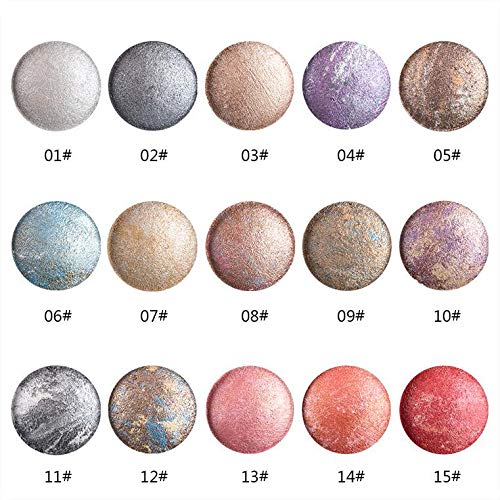 [Australia] - Mallofusa Single Color Baked Eye Shadow Palette Glitter Powder ,Brown,CES3812 Brown 