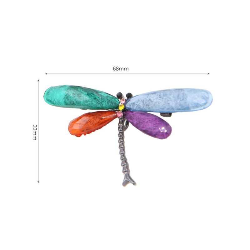 [Australia] - Set of 5 Multicolor Dragonfly Brooch Pin, Alloy Flying Insect Crystal Rhinestones Brooches Set for Mother's Day/Birthday 