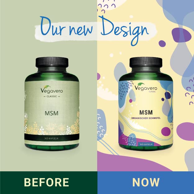[Australia] - MSM Capsules Vegavero� | 2000 mg | Distilled Organic Sulphur | NO Additives & Non-GMO | Lab-Tested Methylsulfonylmethane MSM Supplements | 365 Capsules | Vegan 