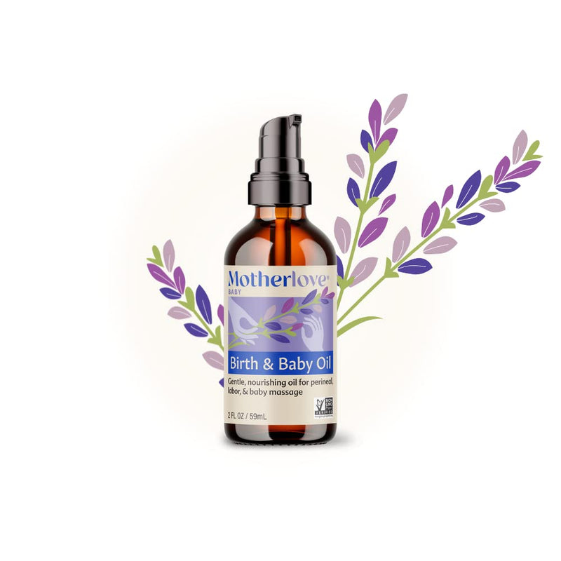 [Australia] - Motherlove Birth & Baby Oil (2 oz) Gentle Lavender-Infused Oil for Perineal, Labor & Baby Massage—Non-GMO, Organic Herbs 