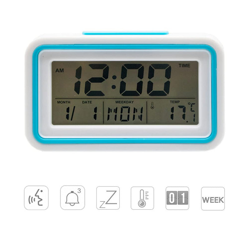 [Australia] - English Talking Alarm Clock with Date, Day and Temperature, for Low Vision or Blind (Blue) Blue 