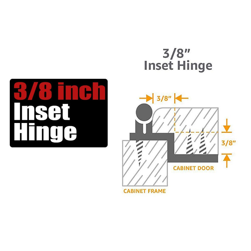 [Australia] - JQK 3/8 Inch Inset Cabinet Door Hinges Black, 4 Pack 2 Pairs Flush Face Mount Cupboard Self-Closing Kitchen Cabinet Hardware Hinges, CH201-BK-P4 