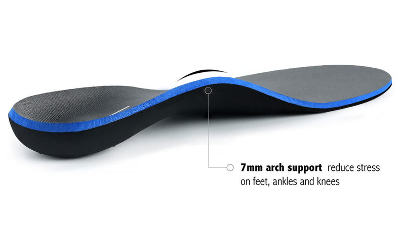 [Australia] - Plantar Fasciitis Feet Insoles Arch Supports Orthotics Inserts for Flat Feet, High Arch, Foot Pain Mens 13 - 13 1/2 Gray 