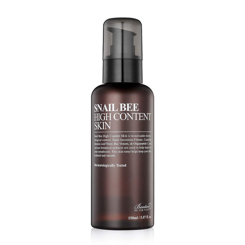 [Australia] - BENTON Snail Bee High Content Skin (Toner) 150ml (5.07 fl. oz.) - Snail Secretion Filtrate & Green Tea Water Contained Moisturizing & Soothing Toner for Oily, Acne-Prone Skin, Dermatologically Tested 