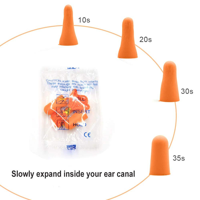 [Australia] - Foam Corded Ear Plugs 100 Pair - Soft NRR 32dB Noise Cancelling Sound Blocking Disposable Orange for Sleeping Snoring Studying Noise Hearing Protection Construction Shooting Sports Mowing Woodworking 200 