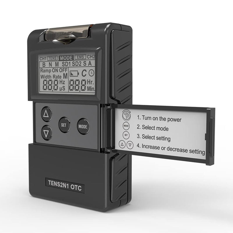 [Australia] - Therapist’s Choice TENS Unit and EMS Muscle Stimulator ComboOTC TENS Device with Accessories,Black 
