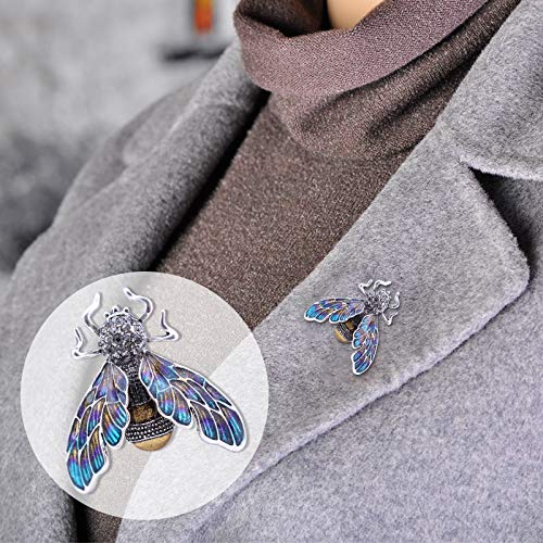 [Australia] - Tvoip Natural Insect Animal Enamel Brooches Bee Bumble Bee Spider Alloy Pins Vintage Jewelry for Women Purple 